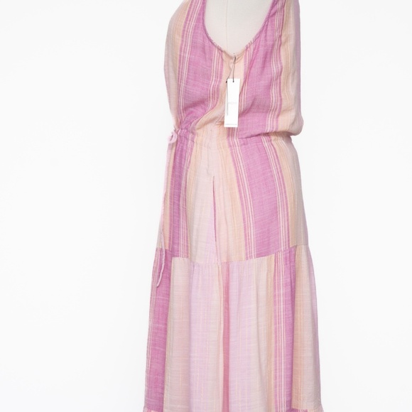 Liverpool. Sleeveless Tiered Maxi Dress with Adjustable Waist. - Picture 7 of 15